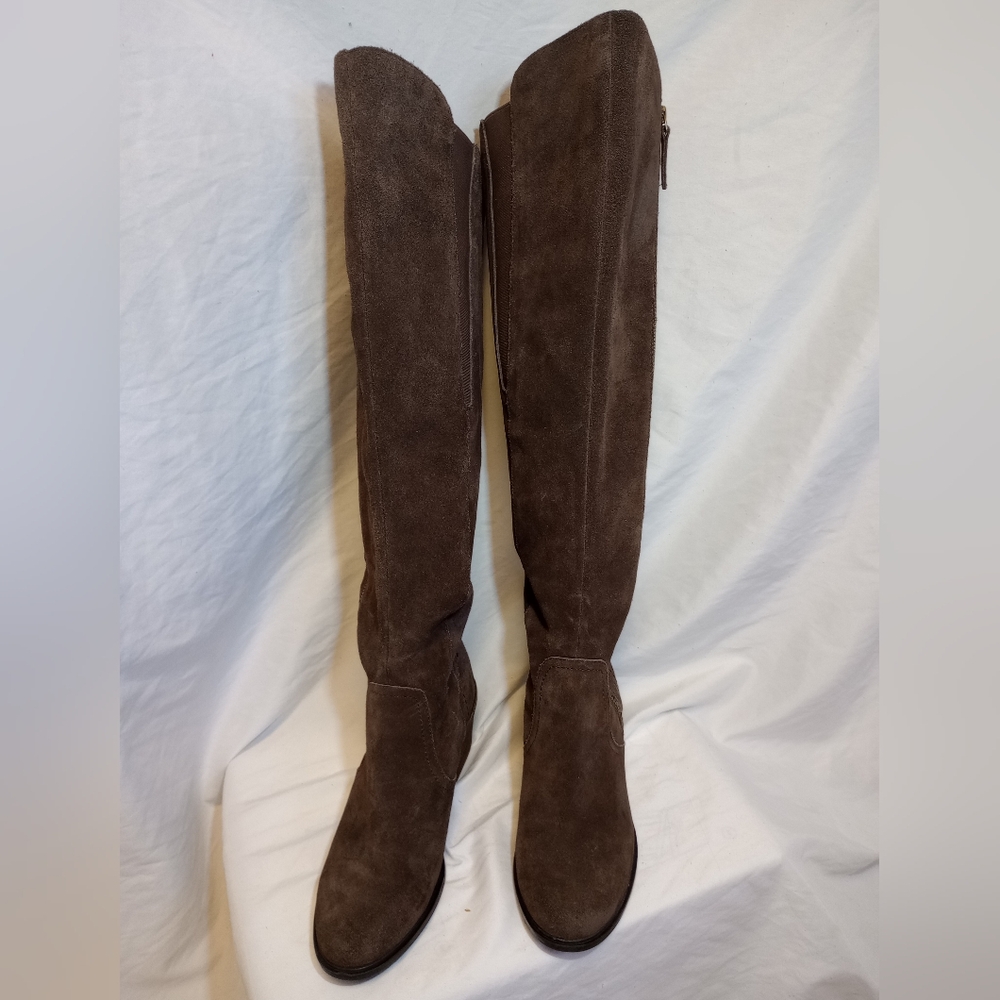 CROWN VINTAGE Brown Suede Uptown Over the Knee Boots Sz 8.5